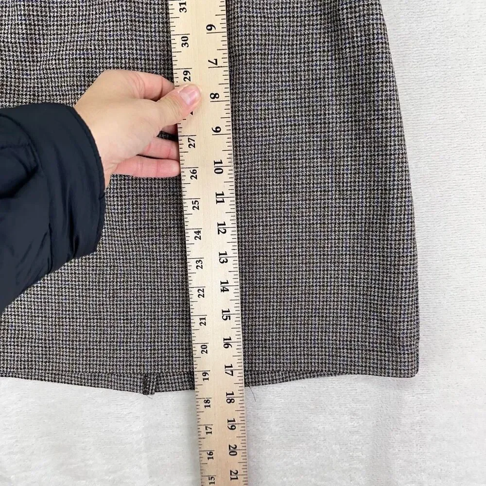 Vintage Skirt Womens 5 Brown Houndstooth Mini Academia Y2K 90s Grunge Punk USA‎